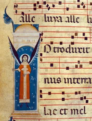 Detail of the angel from Gradual, c.1260 (detail)