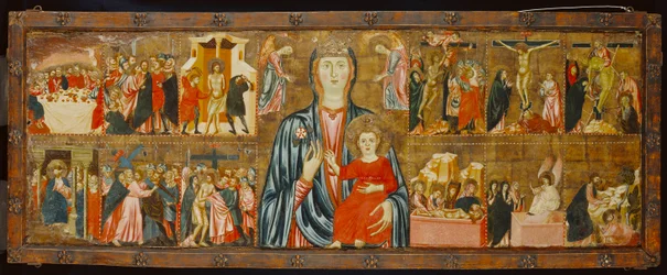 Madonna and Child and Two Angels with Twelve Scenes from the Passion