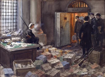 Bonds Confiscation in the Wawelberg Bank in Petrograd by Vladimirov, Ivan Alexeyevich