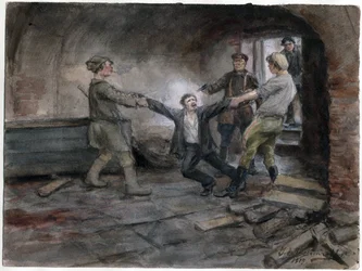 Man Being Held and Executed (from the series of watercolors Russian Revolution)