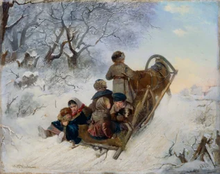 Children on a Horse Drawn Sleigh