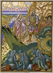 Dobrynya Nikitich Rescues Zabava Putyatishna from the Dragon Gorynych. Traditional Tale from Kievan Rus.