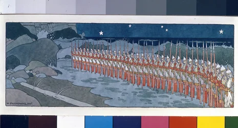 Thirty-Three Bogatyrs (Illustration for "The Tale of Tsar Saltan" by Alexander Pushkin)