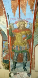 Saint Michael the Archangel, Fresco by Ivan Yakovlevich Bakhmatov, in the Cathedral of Our Lady