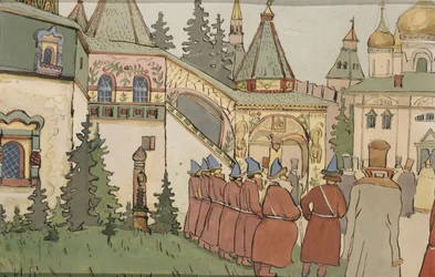 Illustration for the Fairy Tale The Feather of Finist the Falcon