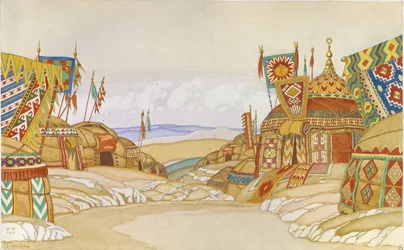 The Polovtsian Camp. Stage Design for the Opera Prince Igor by A. Borodin