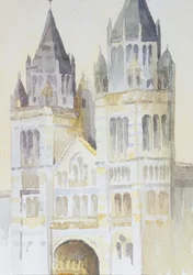 Main Entrance of The Natural History Museum, London, Daytime, 1994