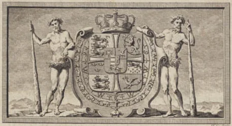 The Danish Coat of Arms with Wild Men as Shield Bearers