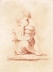A Small Sitting Boy
