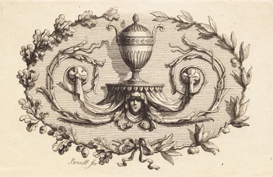 A Two-Handled Vase Surrounded by Foliage