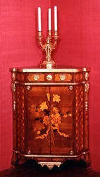 Corner cupboard, one of a pair by J.F. Oeben, Paris, c.1760-62