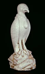 One of a Pair of Large White Meissen Figures of Vultures