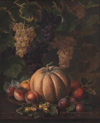 Various Fruits, including Melon and Grapes