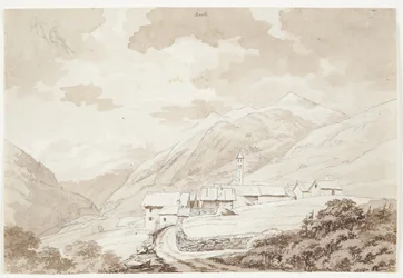 The Village of Airolo in the Alps