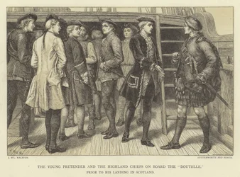 The Young Pretender and the Highland Chiefs on board the Doutelle prior to his landing in Scotland