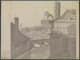 View from J.P. Møller’s Apartment at Hotel d’Irlande, Rue de Beaune No. 3, Across the Seine Towards the Tuileries and Rue de Rivoli, March 6th 1812