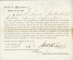 Loyalty oath of John R. Sayers of Missouri, County of St. Louis