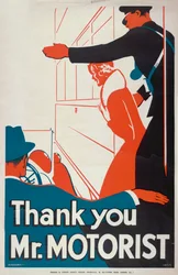 Thank You Mr Motorist, London County Council LCC Tramways Poster