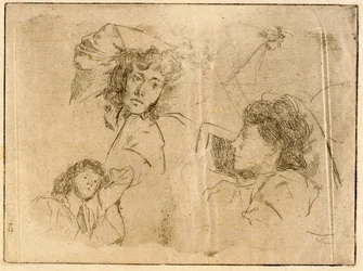 Three Heads--Sketches