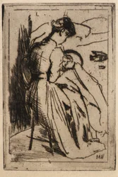 Woman Embroidering