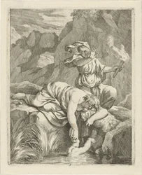 Thetis Dips Achilles in the Styx (Scenes from the Life of Achilles)
