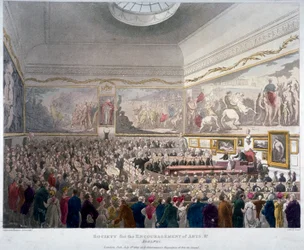 Meeting of the Society of Arts in the Adelphi Buildings, Westminster, London