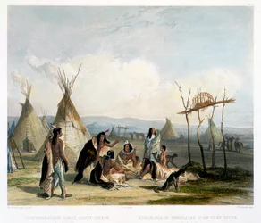 Funeral Scaffold of a Sioux Chief near Fort Pierre