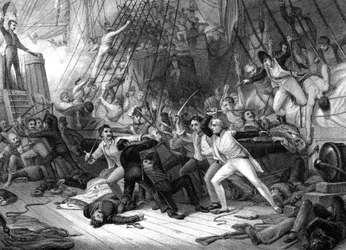 Nelson Boarding the San Josef, Battle of Cape St Vincent, 1797