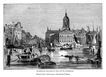 Stadthouse and part of the city of Amsterdam