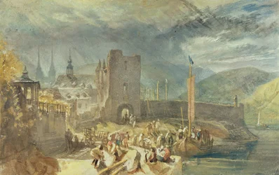 A View of Boppard, with Figures on the River Bank