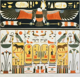 Mural from the Tombs of the Kings of Thebes, Discovered by G. Belzoni, Plate 2 from `Plates Illustrative of the Researches in Egypt and Nubia`, Engraved by Charles Hullmandel