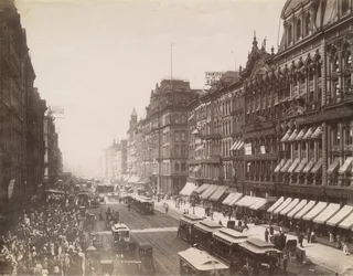 View of State Street Looking North from Madison Street, Chicago, 1890