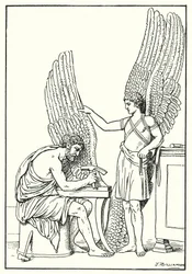 Daedalus and Icarus, from a bas-relief, Rome