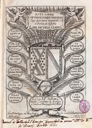 Half-Title Page of Collection of Twelve Comedies by Felix Lope de Vega Carpio