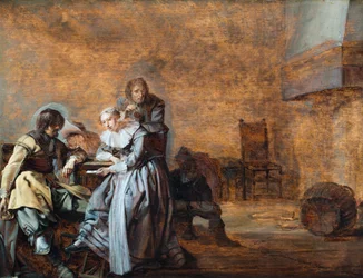 An Interior with Cavaliers and a Woman at Cards