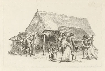Company in Front of a Barn (series title: Study Prints / Etudes Gravées)