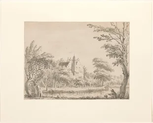 House Oudaan with an Angler in the Foreground