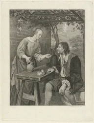 Young Woman Offering a Man a Glass of Wine