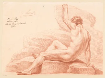 Seated Male Nude, Side View (1st Prize 1798)
