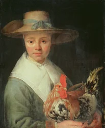 Girl with a Rooster