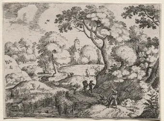 Six Landscapes: Path Between Swamp and Wooded Bank