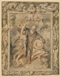 The Sacrifice of Isaac (Gen. 22,1-12) in a figural border