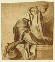Man Kneeling, Facing Right; Sketches of Figures