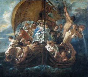 The Holy Family with Various Persons and Animals in a Boat