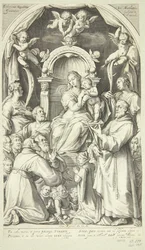 Mary and the Child with Patrons and Saints (Saint Lucia, Catherine of Alexandria, Francis of Assisi and Members of the Zuccaro Family)