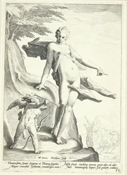 Venus commands Cupid to shoot an arrow at Pluto
