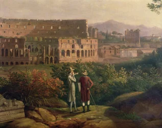 Johann Wolfgang von Goethe visiting the Colosseum in Rome, c.1790