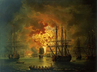 The Destruction of the Turkish Fleet at the Bay of Chesma, 1772
