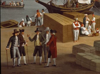 View of the port of Messina in Sicily (detail). Painting by Jacob Philipp Hackert (1737-1807)