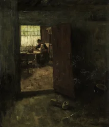 Domestic Interior with Country Woman and Child